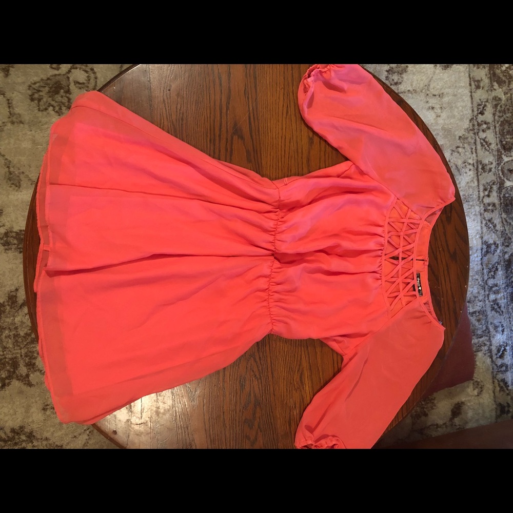 Semi-formal peach dress